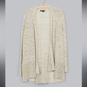 Eileen Fisher Melange Organic Linen Blend Grain Open Front Cardigan Size XL